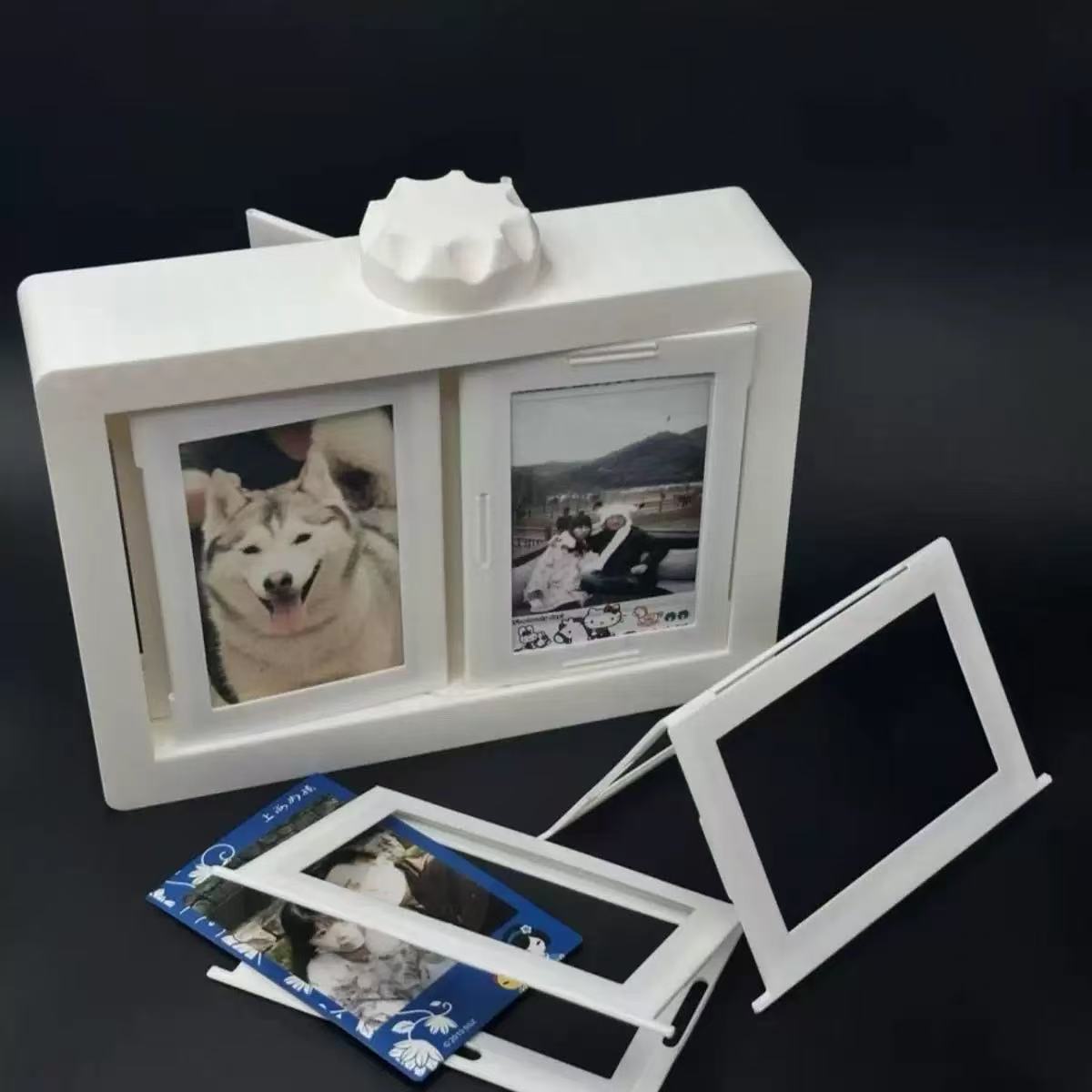 Polaroid Photo Album - ポラロイド回転式フォトアルバム、ページめくり式3Dフォトフレーム、回転式フォトフレーム、写真収納、クリエイティブディスプレイアイテム、3インチ