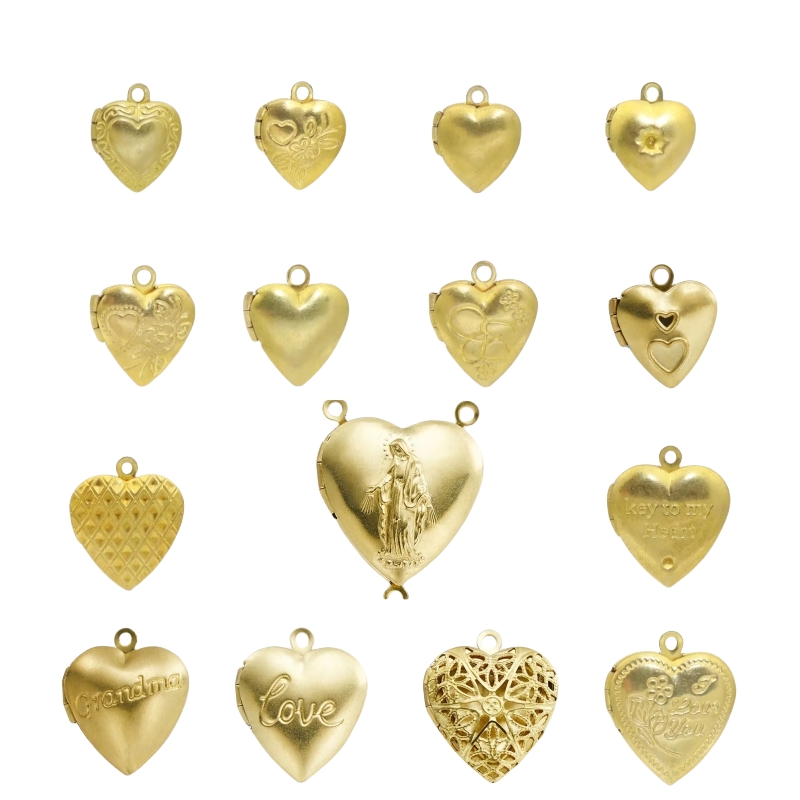 Vintage Jewelry Collection - BoYuTe (50 ピース/ロット) 金属真鍮ハート型フォトロケットペンダントオープン Diy ジュエリーアクセサリー卸売