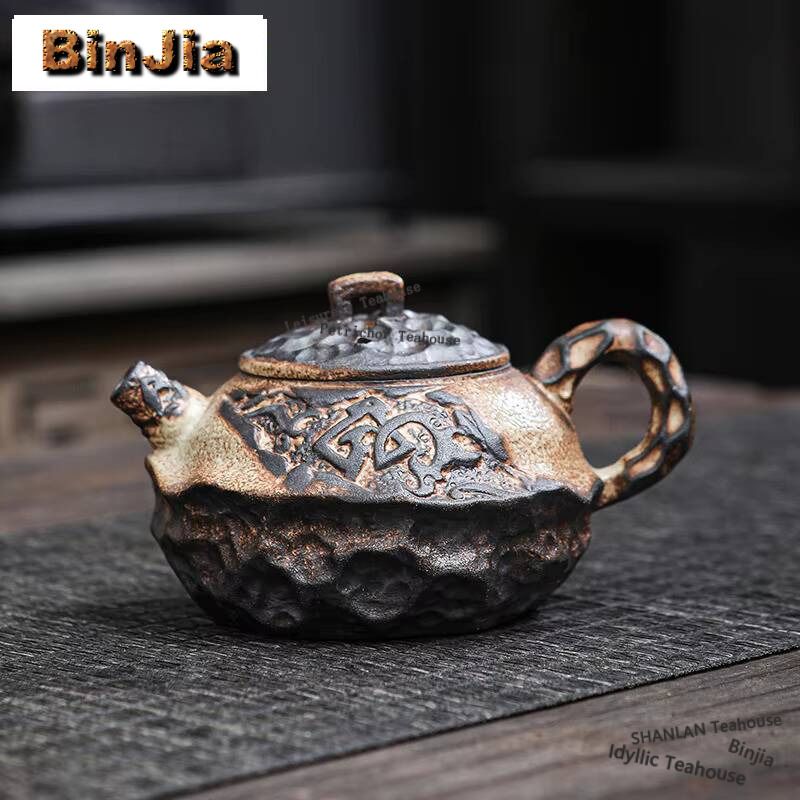 Vintage Collectible Pottery - 古い日本の岩の泥のティーポット,ヴィンテージの粗い陶器の石のポット,ティーメーカー,タバコケトル,中国のティーセット,アクセサリーコレクション