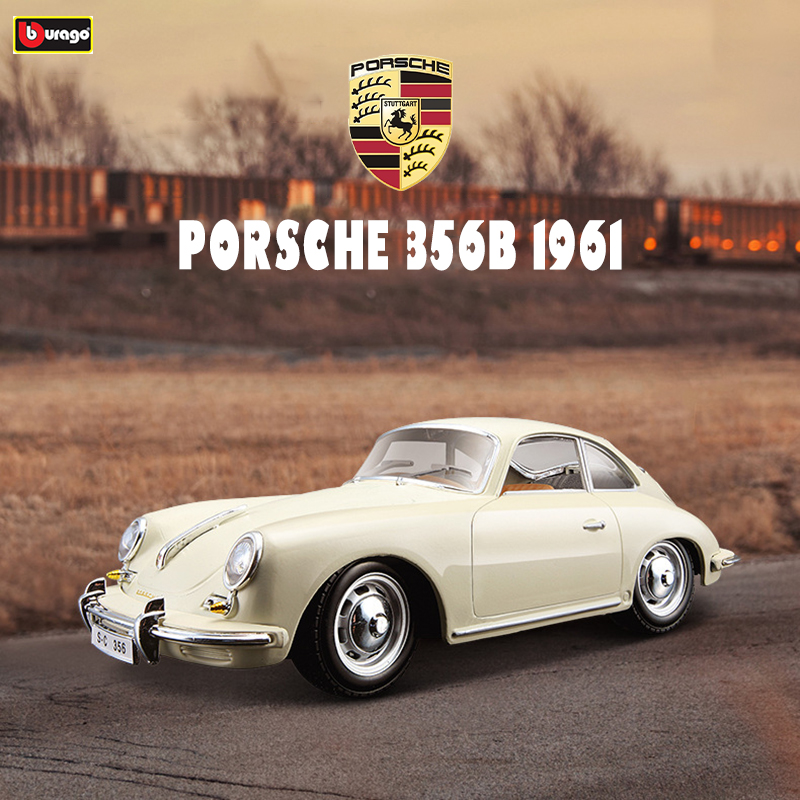 Vintage And Collectible Toys - ブラーゴ-ビンテージスタイルの車両のおもちゃ,レーシングカーモデル,合金,ギフト,高級車,1:24,1961,356bクーペ