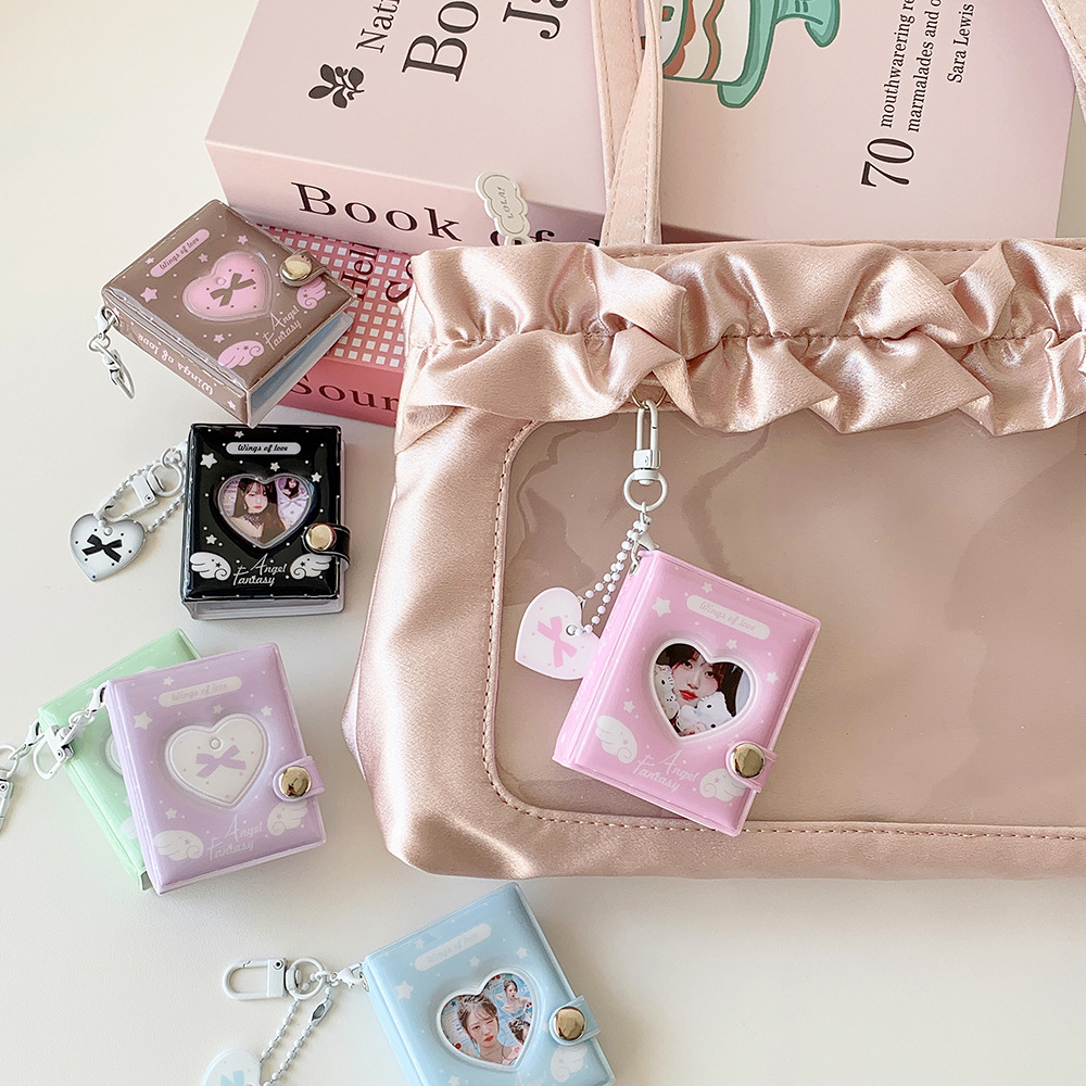 Polaroid Photo Album - Kpop ファッションミニ愛の翼 2 インチフォトアルバムかわいい女の子バックパック装飾ペンダントキーホルダーカードホルダーポラロイドカードバッグギフト