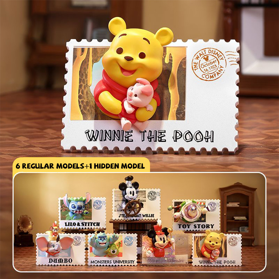 Collectible Vintage Disney Stamps - MINISO ディズニーブラインドボックスヴィンテージスタンプシリーズコレクタブルフィギュアビニールフィギュアデスクトップ装飾飾りディスプレイモデルおもちゃ