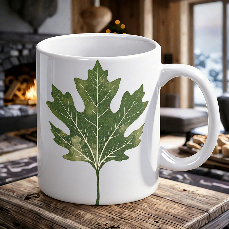 Vintage Collectible Pottery - 独立記念日マグカップコーヒーカップセラミックカップヴィンテージオークリーフウォールアートプリント - マークカップコレクション