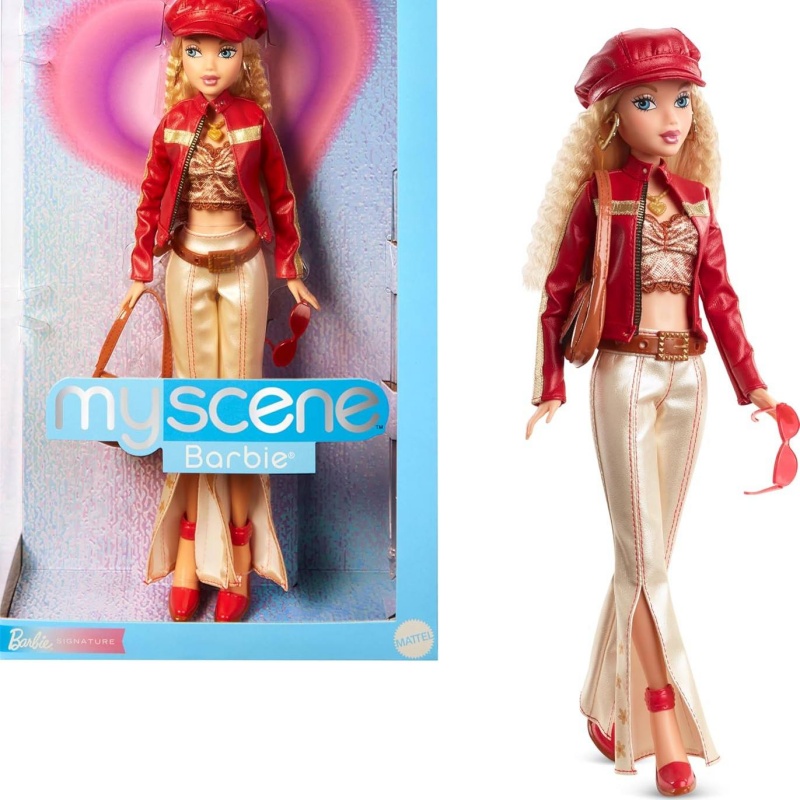 Vintage Collectible Barbie Dolls - 在庫ありヴィンテージコレクタブルファッションドール衣装赤いフェイクレザージャケットとベルト付きベージュパンツファンへのギフトおもちゃ