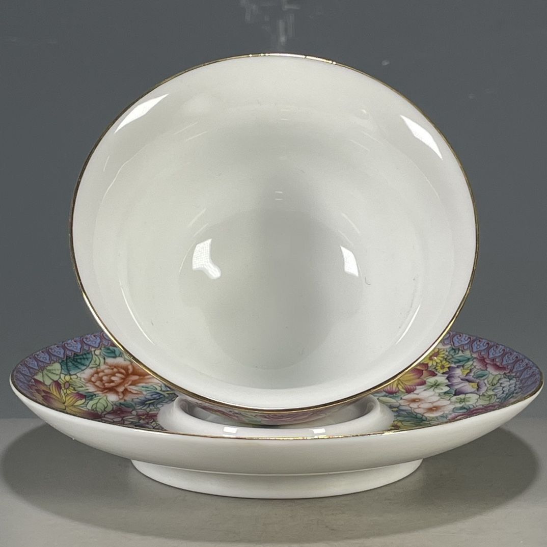中国のヴィンテージ古窯ファランカイ3ピース茶器ガイワン手描き - Vintage Collectible Pottery のレビューと価格