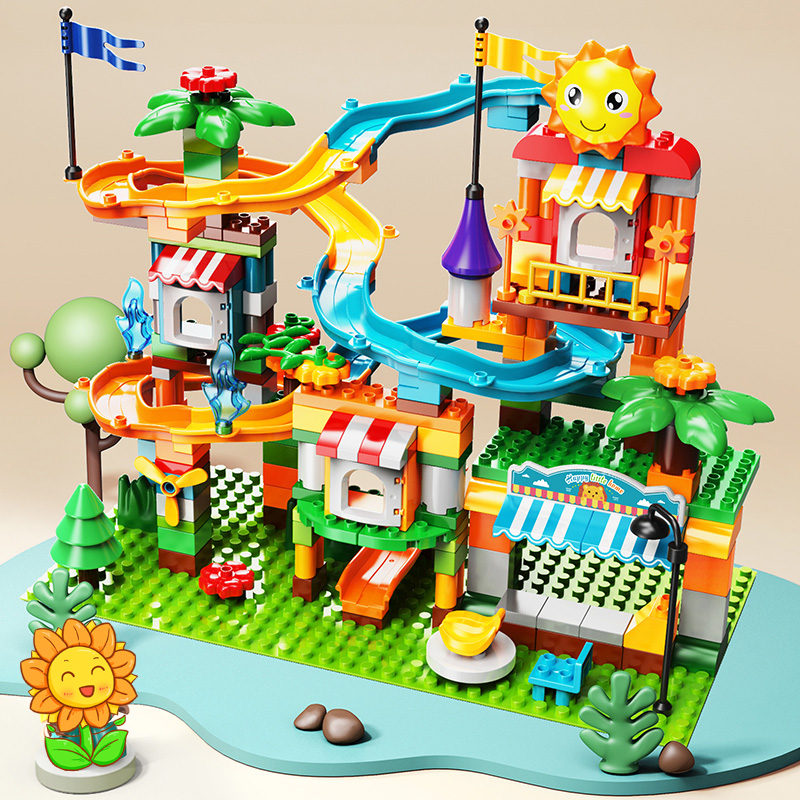 ビッグサイズ大理石レース実行ビルディングブロック漏斗スライド - Vintage Collectible Marbles のレビューと価格