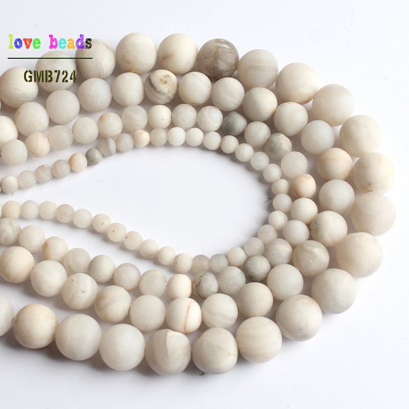 ジュエリー作り用の丸い大理石ビーズ,天然石,マットホワイト, - Vintage Collectible Marbles のレビューと価格