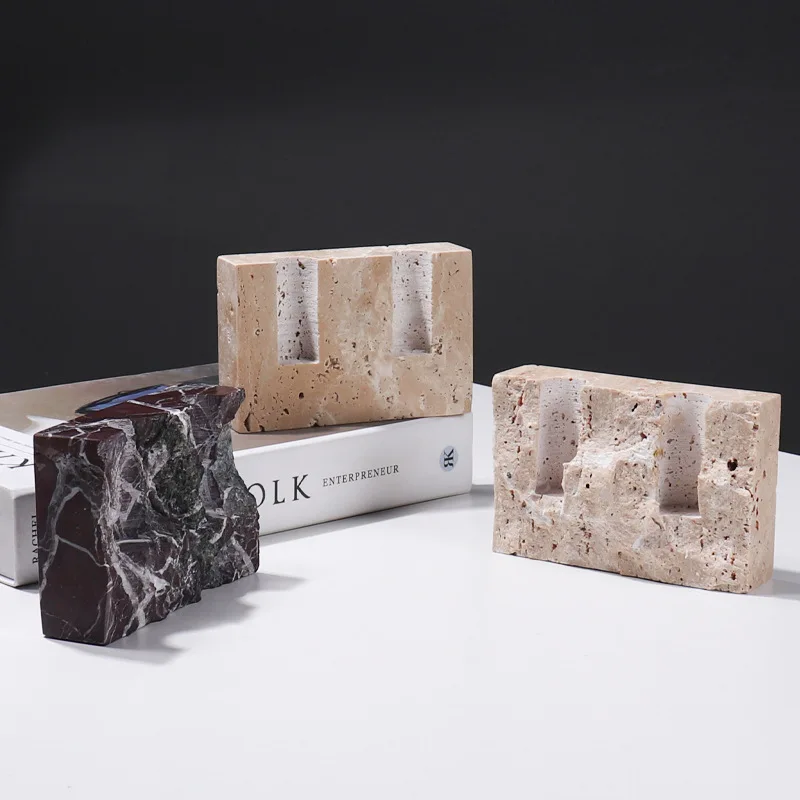 天然大理石キャンドルホルダー ヴィンテージトラバーチンキャン - Vintage Collectible Marbles のレビューと価格