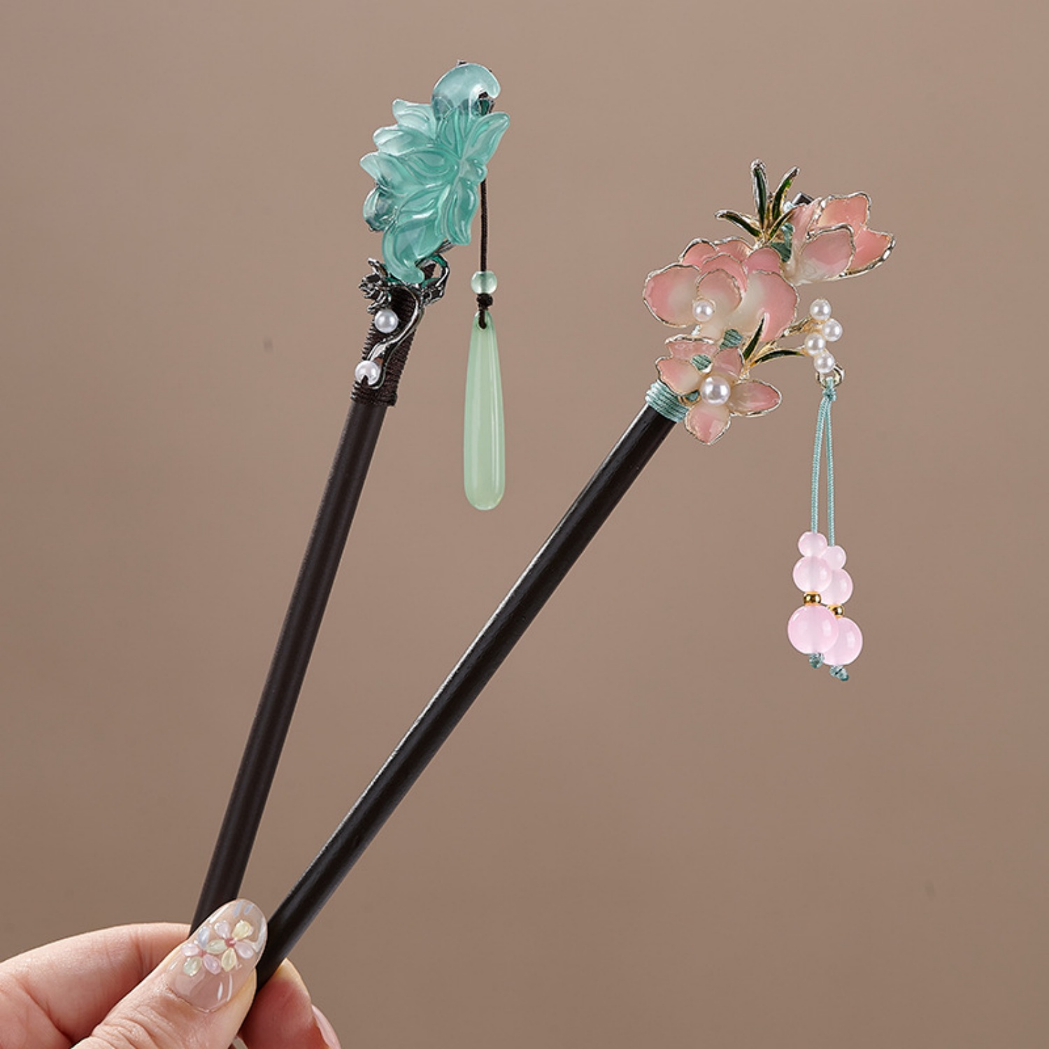 ヴィンテージフラワーヘアピン女性のためのエレガントな木製花ヘ - Vintage Jewelry Collection のレビューと価格