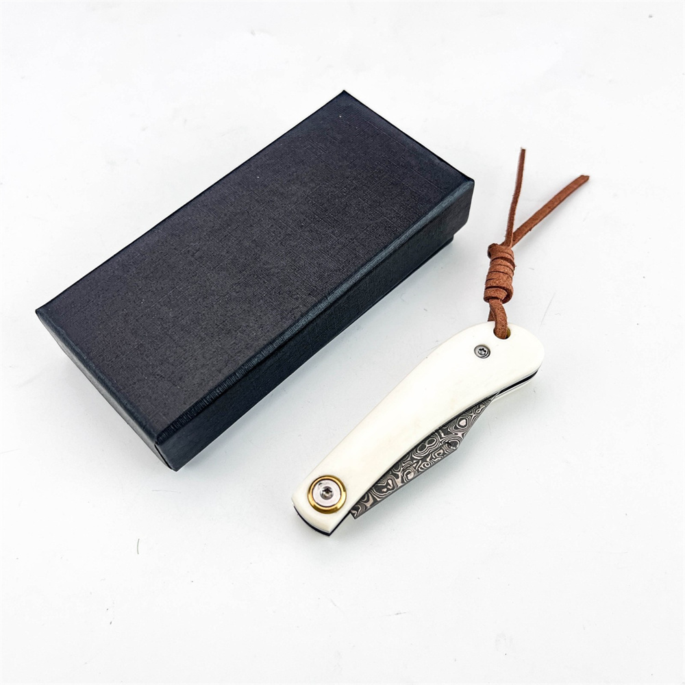 コンパクトなヴィンテージEDCダマスカス折りたたみナイフ、象 - Vintage Collectible Knives のレビューと価格
