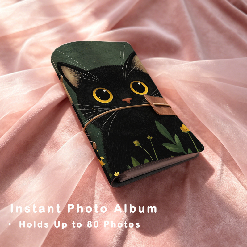 かわいい黒猫プリント入り6リングリフィル式フォトアルバム 8 - Polaroid Photo Album のレビューと価格