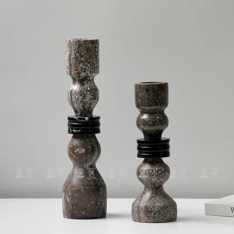 大理石のキャンドルホルダーヴィンテージ卓上燭台リビングルーム - Vintage Collectible Marbles のレビューと価格