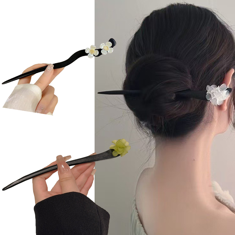 ヴィンテージ中国風の木製花ヘアスティックパールヘアピンジュエ - Vintage Jewelry Collection のレビューと価格