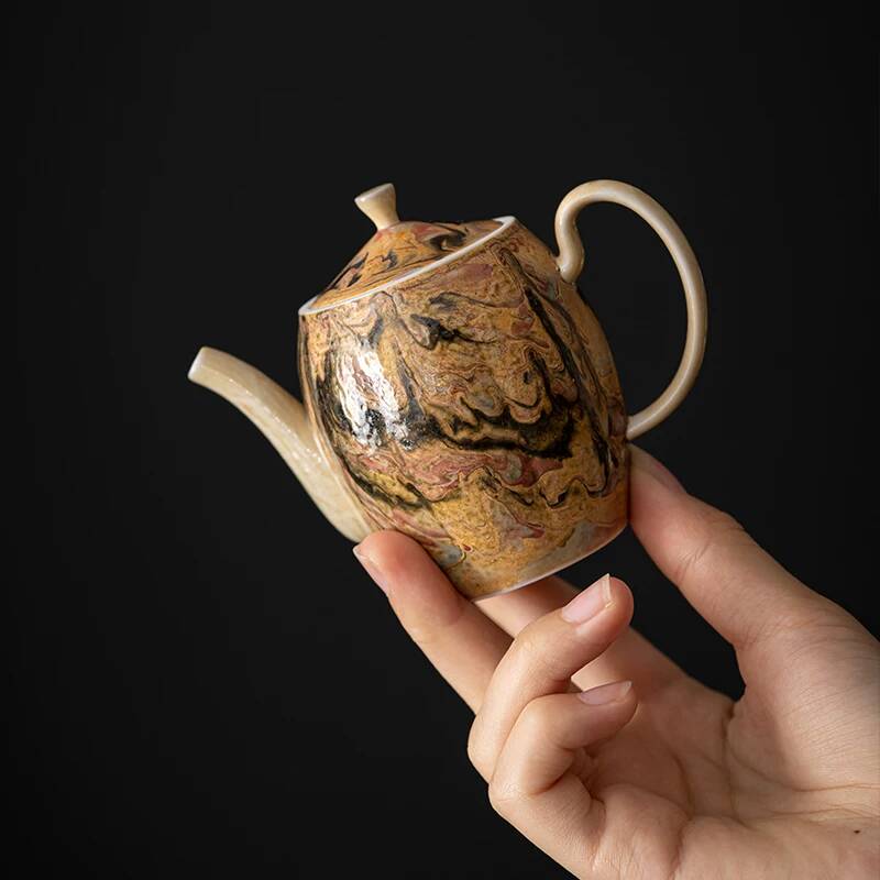 敦煌油絵風手作り薪焚き式西式茶器、家庭用、カンフー茶器、ヴィ - Vintage Collectible Pottery のレビューと価格