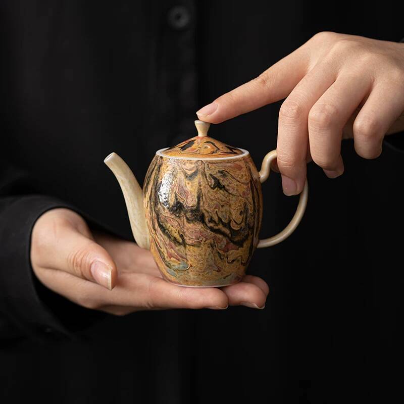 敦煌油絵風手作り薪焚き式西式茶器、家庭用、カンフー茶器、ヴィ - Vintage Collectible Pottery のレビューと価格