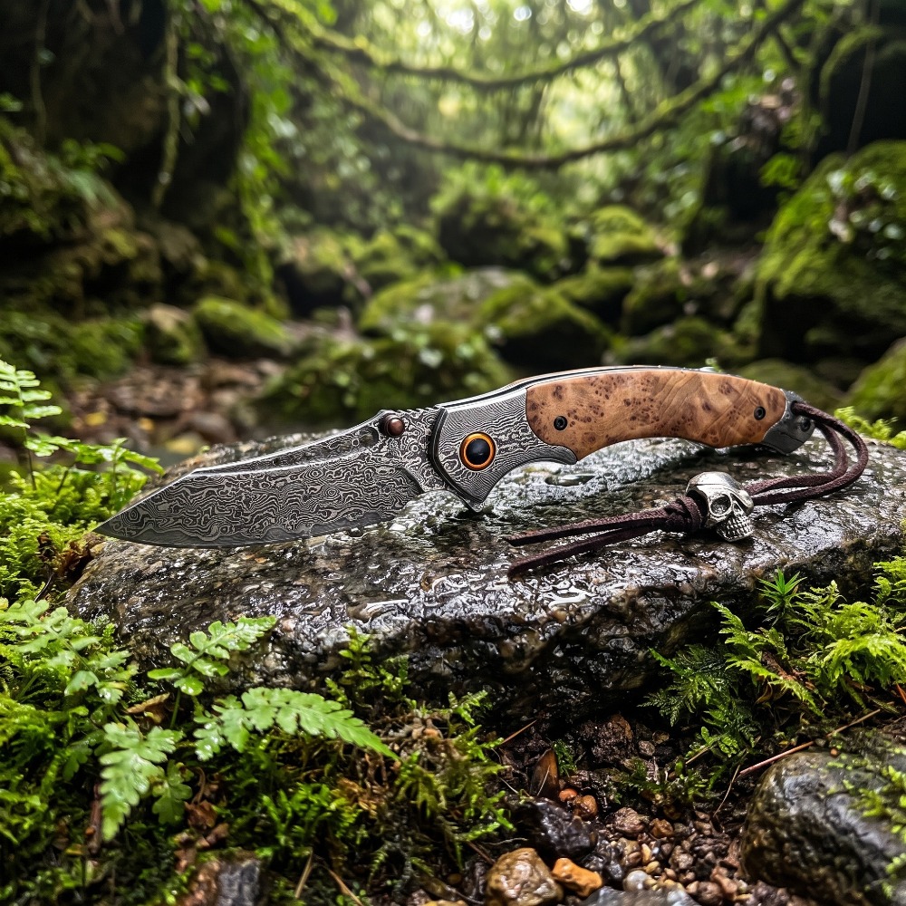 高硬度ダマスカス模様折りたたみナイフ、ヴィンテージ装飾コレク - Vintage Collectible Knives のレビューと価格