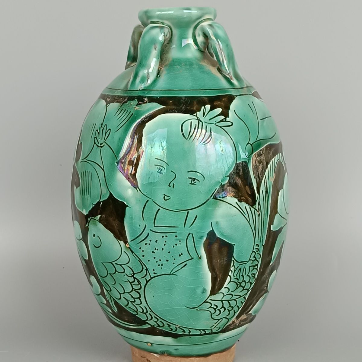 アンティークヴィンテージ宋王朝磁州窯緑釉ベビーパターン四口花 - Vintage Collectible Pottery のレビューと価格