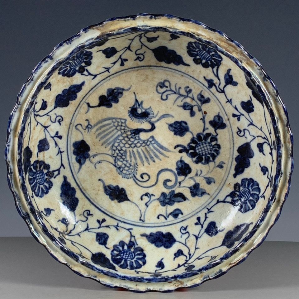 ヴィンテージ中国製二層磁器トレイ明清時代風鳳凰花柄セラミック - Vintage Collectible Pottery のレビューと価格