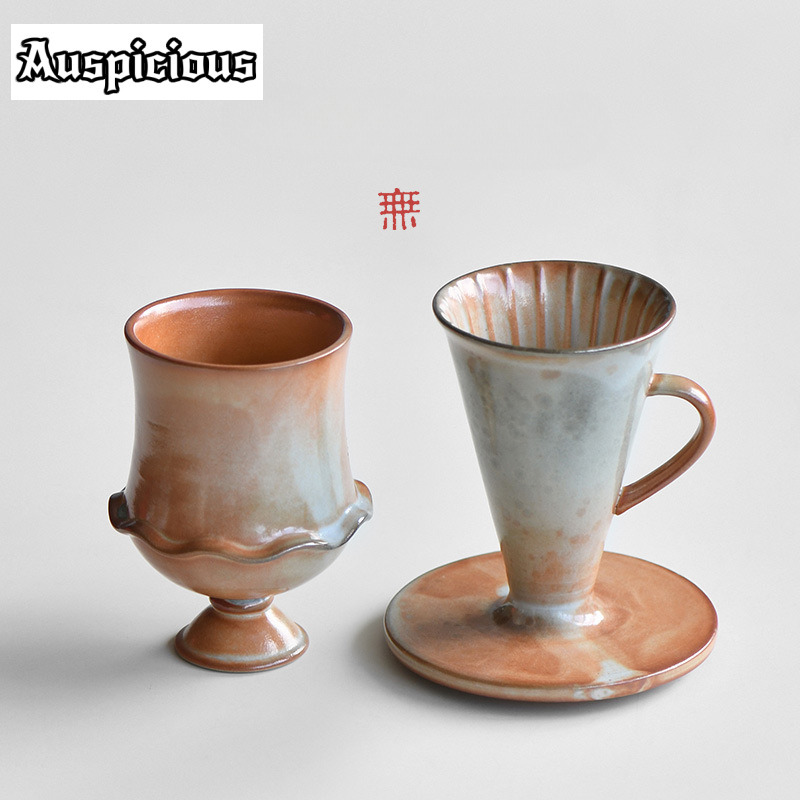 ハンドル付きの粗いセラミックコーヒーカップ,調理器具セット, - Vintage Collectible Pottery のレビューと価格