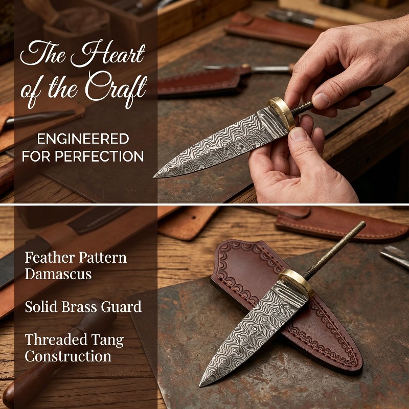 ヴィンテージダマスカス鋼ティーナイフブランク、鍛造手作りウェ - Vintage Collectible Knives のレビューと価格