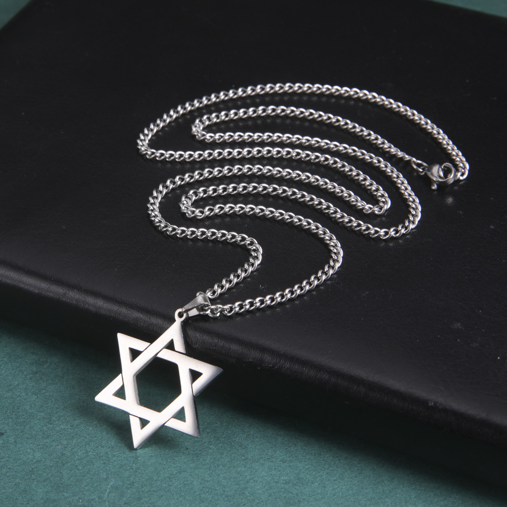 ステンレス鋼のダビデの星ペンダントネックレス男性用六芒星ダビ - Vintage Jewelry Collection のレビューと価格