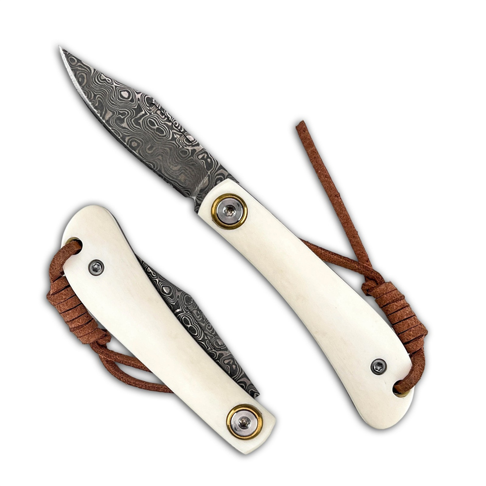 ヴィンテージダマスカス折りたたみ式EDCポケットナイフ、アイ - Vintage Collectible Knives のレビューと価格