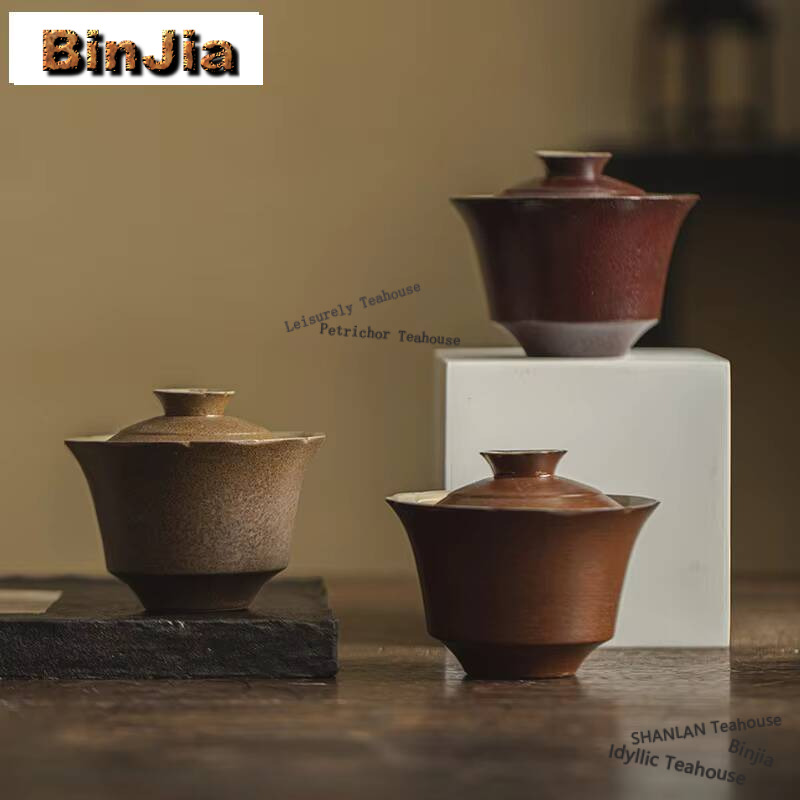 手作りのラフセラミックカバーボウル,日本の花の口,gaiwa - Vintage Collectible Pottery のレビューと価格